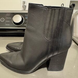 Marc Fisher “Oshay” Sleek Black Ankle Booties